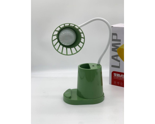 Настольная LED-лампа, Powebank 1200mAh, DESKTOP LAMP, с держателем телефона GREEN (60)