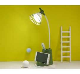 Настольная LED-лампа, Powebank 1200mAh, DESKTOP LAMP, с держателем телефона GREEN (60)