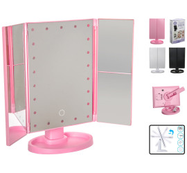 Тройное зеркало со ставнями Led miror PINK (24)