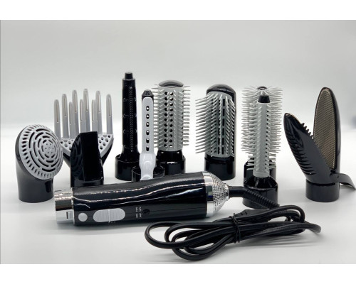 Фен - Стайлер для волос 10 в1 Hair Styler 87010 Чёрный (10)