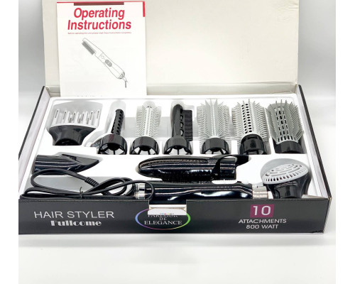 Фен - Стайлер для волос 10 в1 Hair Styler 87010 Чёрный (10)
