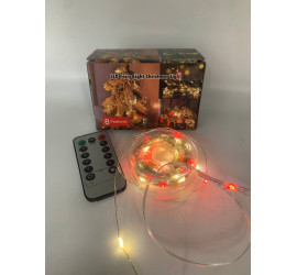 Гирлянда светодиодная нить роса 20 м LED с пультом МУЛЬТИК (200) USB