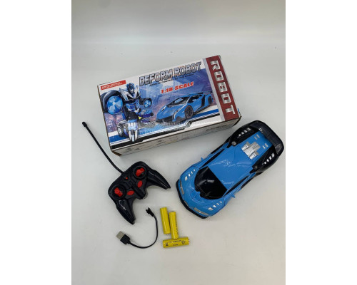 Машинка Трансформер Bugatti Robot Car Size 18 BLUE (+Блочки) (48)