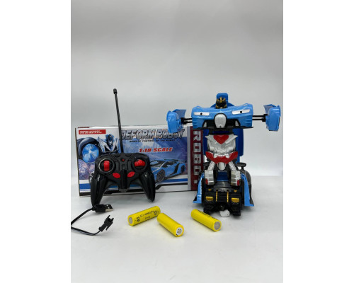 Машинка Трансформер Bugatti Robot Car Size 18 BLUE (+Блочки) (48)