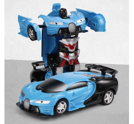 Машинка Трансформер Bugatti Robot Car Size 18 BLUE (+Блочки) (48)