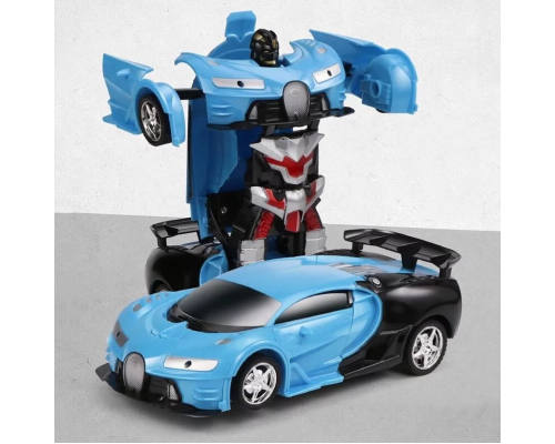 Машинка Трансформер Bugatti Robot Car Size 18 BLUE (+Блочки) (48)