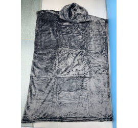 Полотенце-пончо с капюшоном 2в1 74х102см GREY (100)