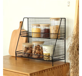 Универсальная кухонная полка - органайзер (металл) Storage Rack Model 2 BLACK (8)