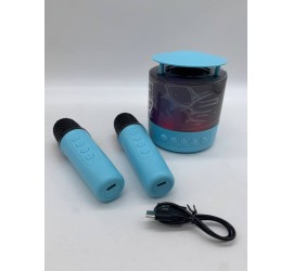 Портативная Bluetooth колонка K19 с двумя микрофонами RGB BLUE (40)