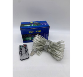 Гирлянда-штора светодиодная 200 LED 3х2 м USB ТЕПЛЫЙ с пультом (100)