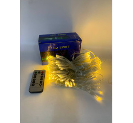 Гирлянда-штора светодиодная 200 LED 3х2 м USB ТЕПЛЫЙ с пультом (100)