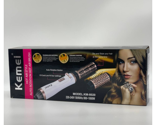Фен-щётка для укладки волос Kemei KM-8020 (10)