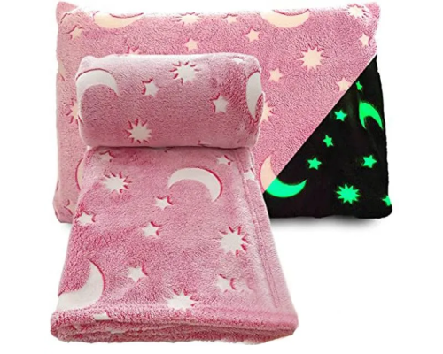 Светящийся теплый и нежный плед Magic Blanket 100х150 PINK (60)