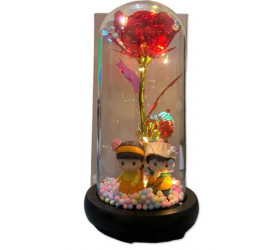 Роза в колбе с LED КРАСНАЯ фигурки  (60)