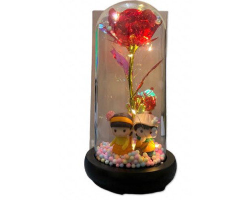 Роза в колбе с LED КРАСНАЯ фигурки  (60)