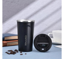 Термос с индикатором температуры 500мл. Coffee BLACK (50)