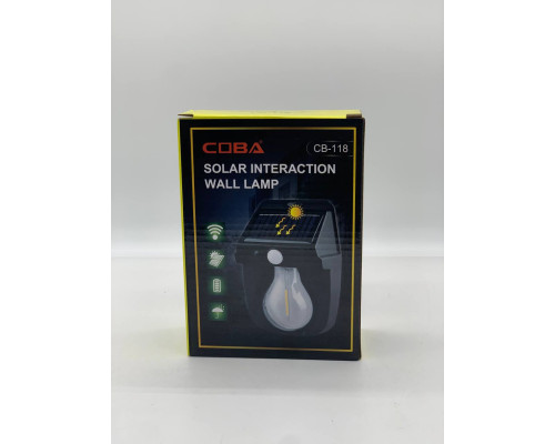 Фонарь на солнечной батарее с датчиком движения Solar Wall Lamp COBA CL-118 (100)