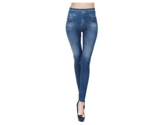 Леджинсы Slim 'N Lift Caresse Jeans Джинсовые лосины Size XXL-XXXL BLUE (200)