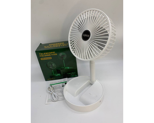 Складной портативный телескопический вентилятор Telescope Fan WHITE (40)