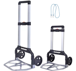 Портативная складная тележка Folding Hand Truck аллюминиевая BLACK (6)