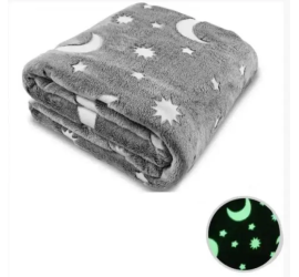 Светящийся теплый и нежный плед Magic Blanket 100х150 GREY (60)