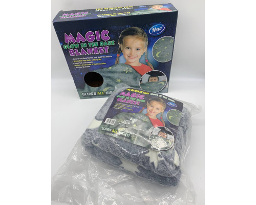 Светящийся теплый и нежный плед Magic Blanket 100х150 GREY (60)