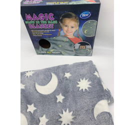 Светящийся теплый и нежный плед Magic Blanket 100х150 GREY (60)