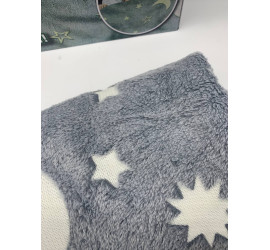 Светящийся теплый и нежный плед Magic Blanket 100х150 GREY (60)
