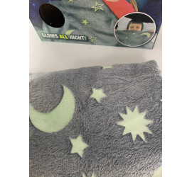 Светящийся теплый и нежный плед Magic Blanket 100х150 GREY (60)