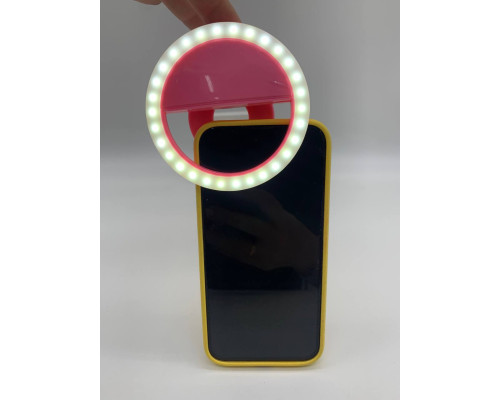 Светодиодное селфи кольцо РОЗОВОЕ Selfie Ring Light (200)