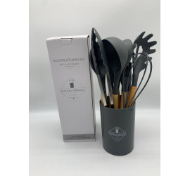 Силиконовый кухонный набор принадлежностей Kitchen stuff 12 предметов GREY (24)
