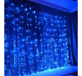Гирлянда-штора светодиодная 200 LED 3х2 м USB СИНИЙ (50)