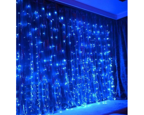 Гирлянда-штора светодиодная 200 LED 3х2 м USB СИНИЙ (50)