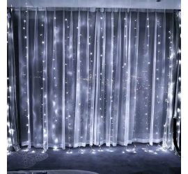 Гирлянда-штора светодиодная 200 LED 3х2 м USB БЕЛЫЙ (50)