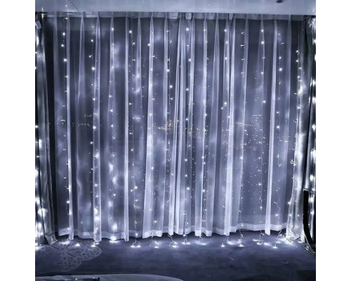 Гирлянда-штора светодиодная 200 LED 3х2 м USB БЕЛЫЙ (50)