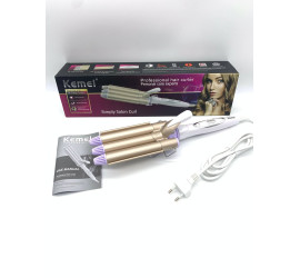Плойка тройная Kemei JFQ-KM-1010 White/Gold (40)