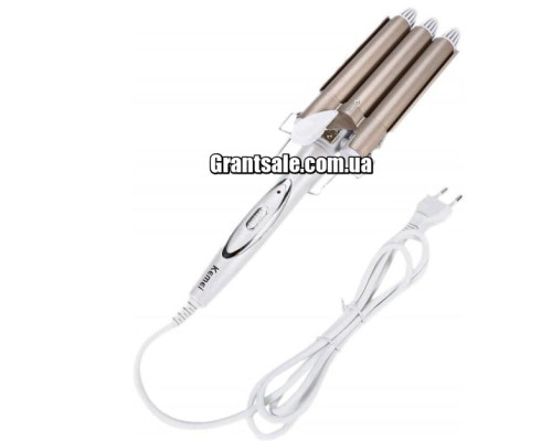 Плойка тройная Kemei JFQ-KM-1010 White/Gold (40)