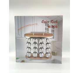 Карусель для специй 16 отсеков Stainless steel and wood (10)