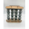 Карусель для специй 16 отсеков Stainless steel and wood (10)