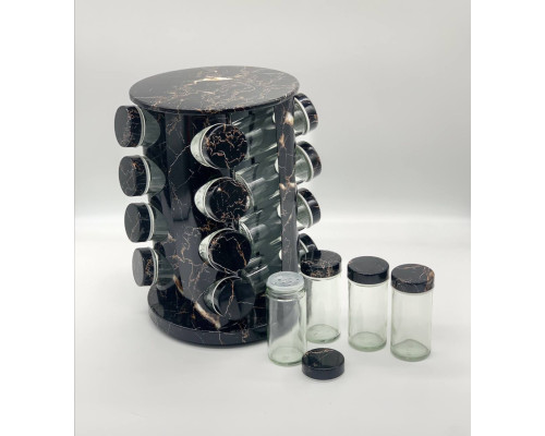 Карусель для специй 16 отсеков Marble BLACK (9)