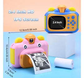 Детский фотоаппарат с мгновенной печатью фотографий Camera printer BLUE (40)