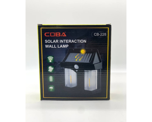 Фонарь на солнечной батарее с датчиком движения Solar Wall Lamp COBA CB-228 (80)