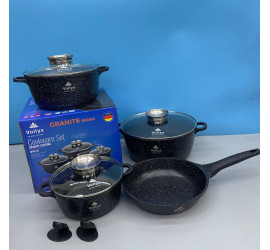 Набор посуды 9 предметов Vollyx Cookware Set BLACK (4)