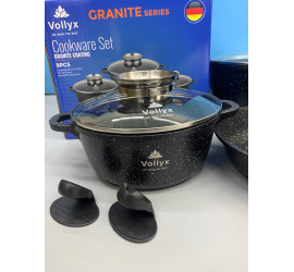 Набор посуды 9 предметов Vollyx Cookware Set BLACK (4)